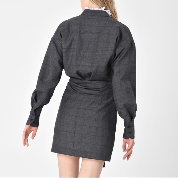 Isabel Marant Nolla Grey Knotted dress virgin wool - Picture 3 of 16